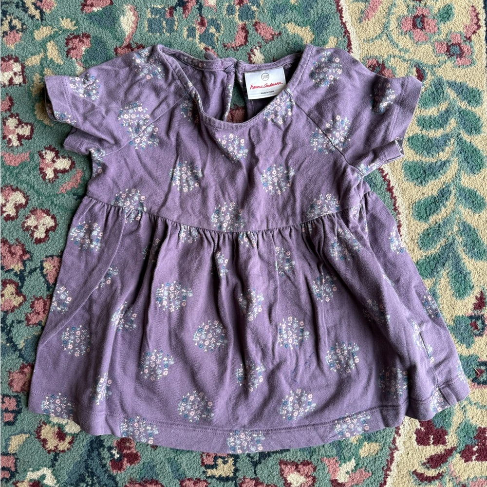 Hannah Anderson Purple Floral Baby Dress